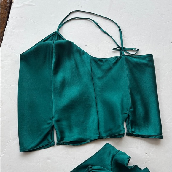 90’s Vintage Victoria's Secret Silk Green Sleepwear Set Cami Shorts Medium Hot M - Picture 12 of 17